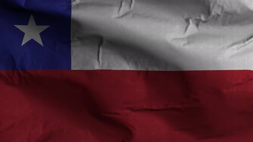 Realistic Waving Flag of Chile Loop