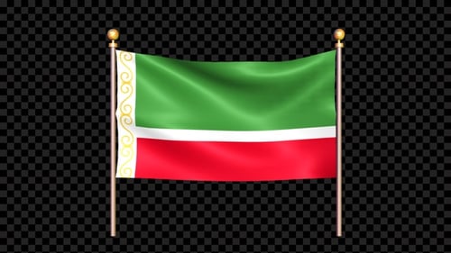 Waving Flag of the Chechen Republic Animated Loop