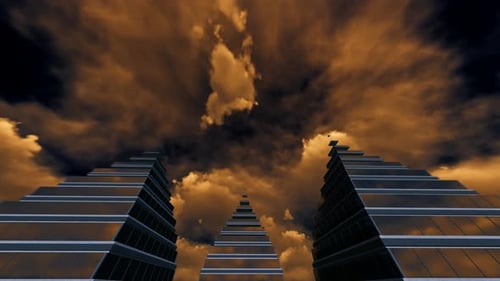 Altos rascacielos en la oscuridad