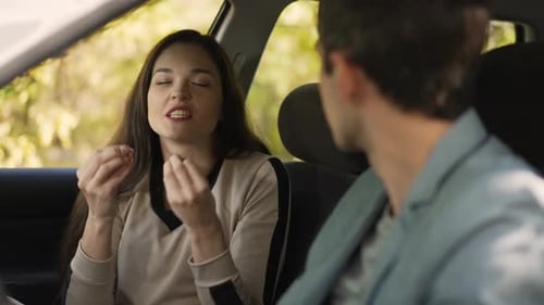Woman Arguing in Car