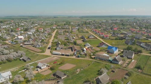 Belarussische Stadtsiedlung, Radun, Luftaufnahme