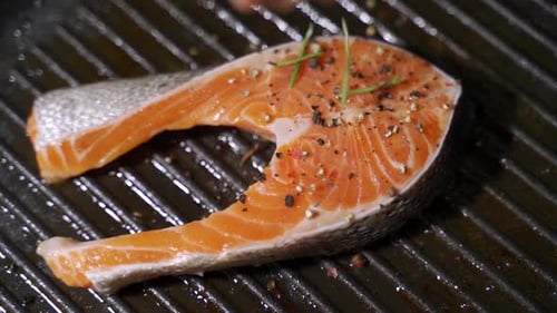 Pan-fried Salmon. Cooking Salmon in a Pan