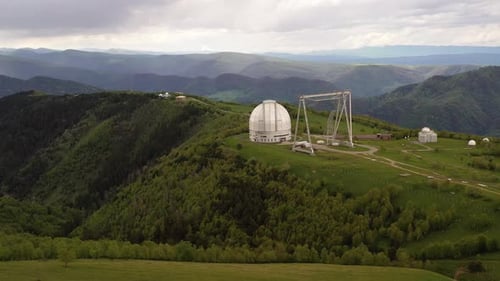 Mountain Observatory Aerial View in Daytime