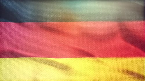 Waving German Flag Animation with Realistic Fabric Texture