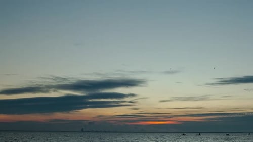 Epic Orange Sunrise On The River With Clouds, Romance, Time Lapse