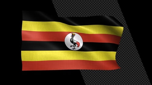 Realistic Uganda Flag Waving Animation