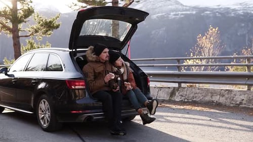 A Loving Couple in a Road Trip