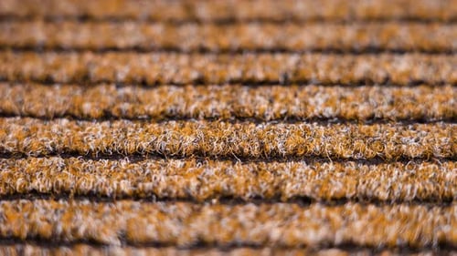 Close-Up of an Orange Textured Ribbed Mat