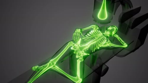 Futuristic Human Skeleton Medical Scan Animation