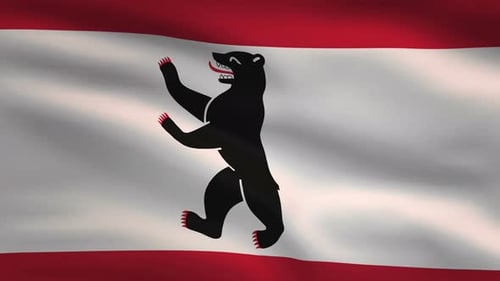 Waving Berlin City Flag Animation