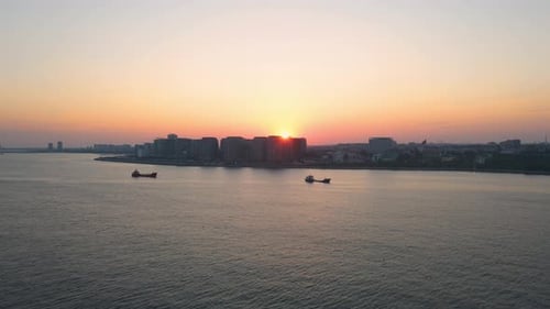 turkey istanbul aerial view at sunset