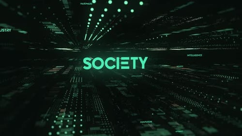 Futuristic Digital Data Society Title Reveal