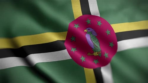 The National Flag of Dominica Waving Seamlessly