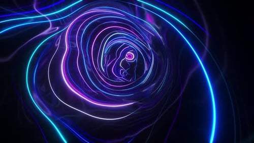 Abstract Neon Light Tunnel Loop