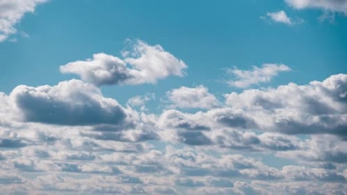Timelapse of Cumulus Clouds Moves in Blue Dramatic Sky Cirrus Cloud Space