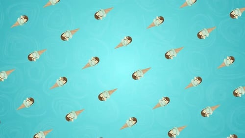 Sweet Looping Ice Cream Cones Background Animation