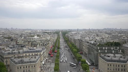 Street traffic seen from above in Paris