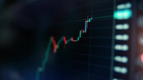 Graph of Crypto Currency Online. Quotes of Eth and Btc at Stock Exchange. Stock Exchange Market