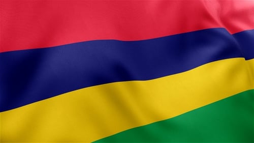 Seamless Waving Flag of Mauritius Loop Animation