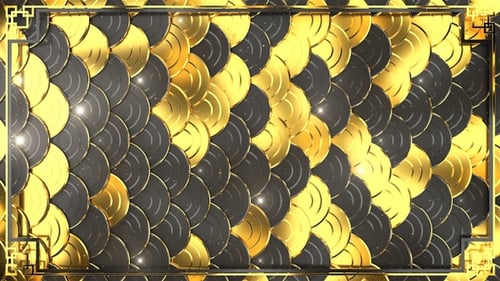 Golden Black Scales Decorative Vertical Background for Celebrations