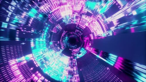 Flying Into Spaceship Tunnel, Sci-fi Spaceship Corridor