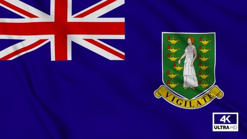 British Virgin Islands Flag Waving Realistic Animation