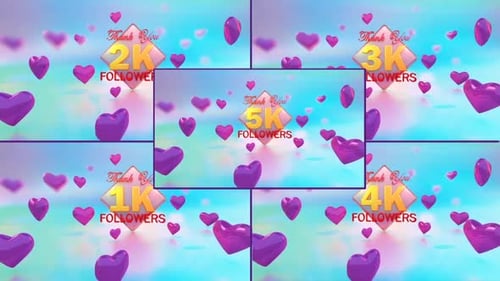 Thank You Followers template - 1 to 5K followers pack
