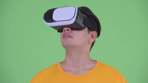 Man Wearing Virtual Reality Headset
