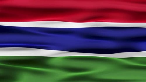 The Gambia National Flag Waving Seamless Loop Animation
