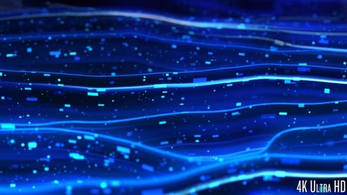 Dynamic Blue Abstract Data Stream Flowing Digital Background