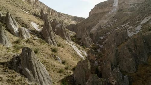 Rock Formations in a Desert Canyon Landscape
