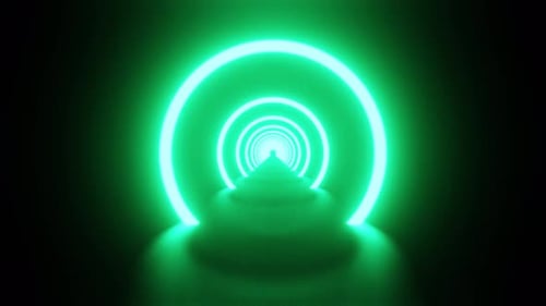 Green Ring Tunnel Vj Loop Background 4K