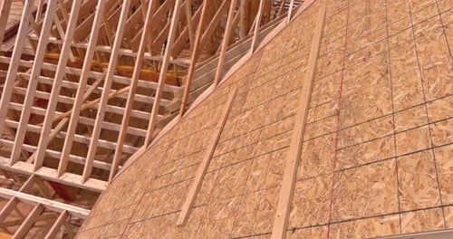 Aerial View of Wood Framing New Construction