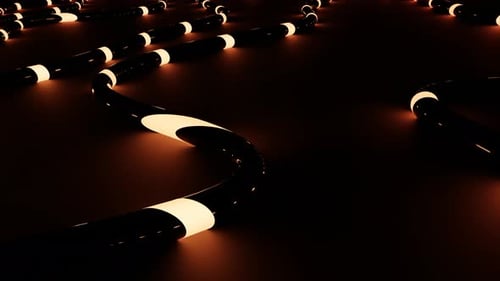 Abstract Futuristic Glowing Network Cables Digital Animation