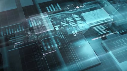 Abstract 3D Space With Infographics HD