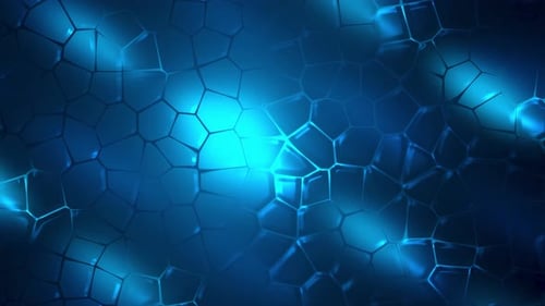 Surface with moving mosaic bubbles on colored background