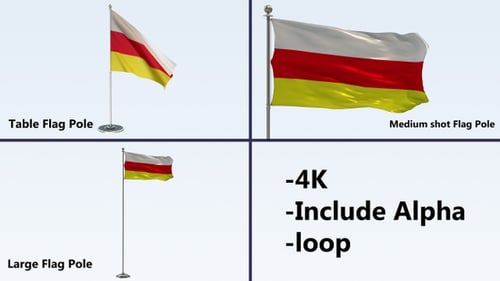 Realistic 3D Waving Flag on Pole with Alpha Channel