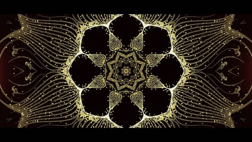 Elegant Golden Particle Kaleidoscope Abstract Animation