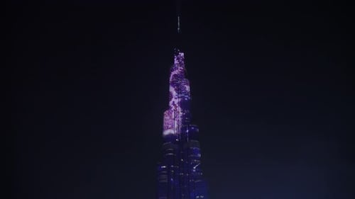 Night lights show on Burj Khalifa