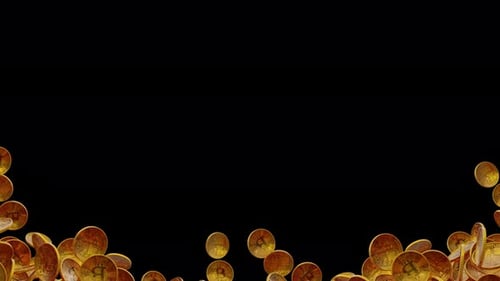 Wachsende Gold-Bitcoin-Token-Schlei