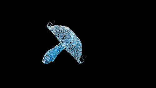 Fluid Water Splashes Forming Syringe Shape Animation