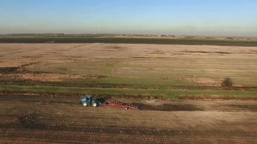 Agriculture - Flying Over a Tractor