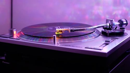 LP vinyl record 33 rpm on record player