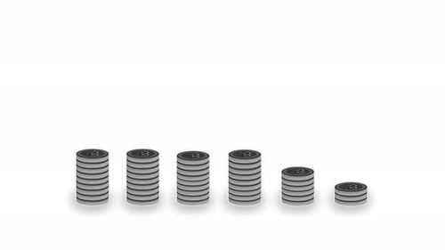 Animated Bar Graph of Financial Decline with Coin Stacks