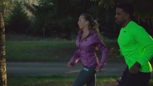 Slow motion shot of people running outdoors, shot on Phantom Flex 4K