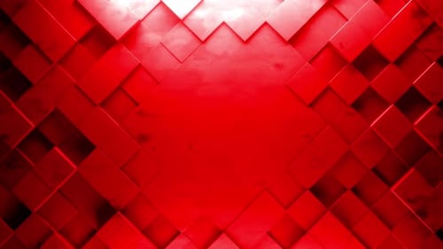 Red Geometric Cubes Modern Motion Background Reveal
