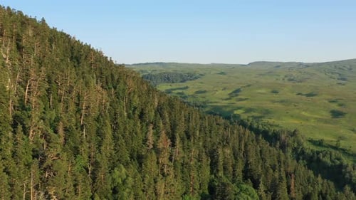 Aerial Mountain Landscape at Sunset