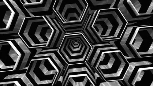 Abstract Geometric Hexagon Tunnel Loop Motion Background