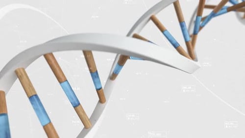 Animated DNA Double Helix with Scientific Data Overlays
