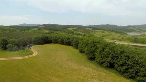 Aerial Green Meadows